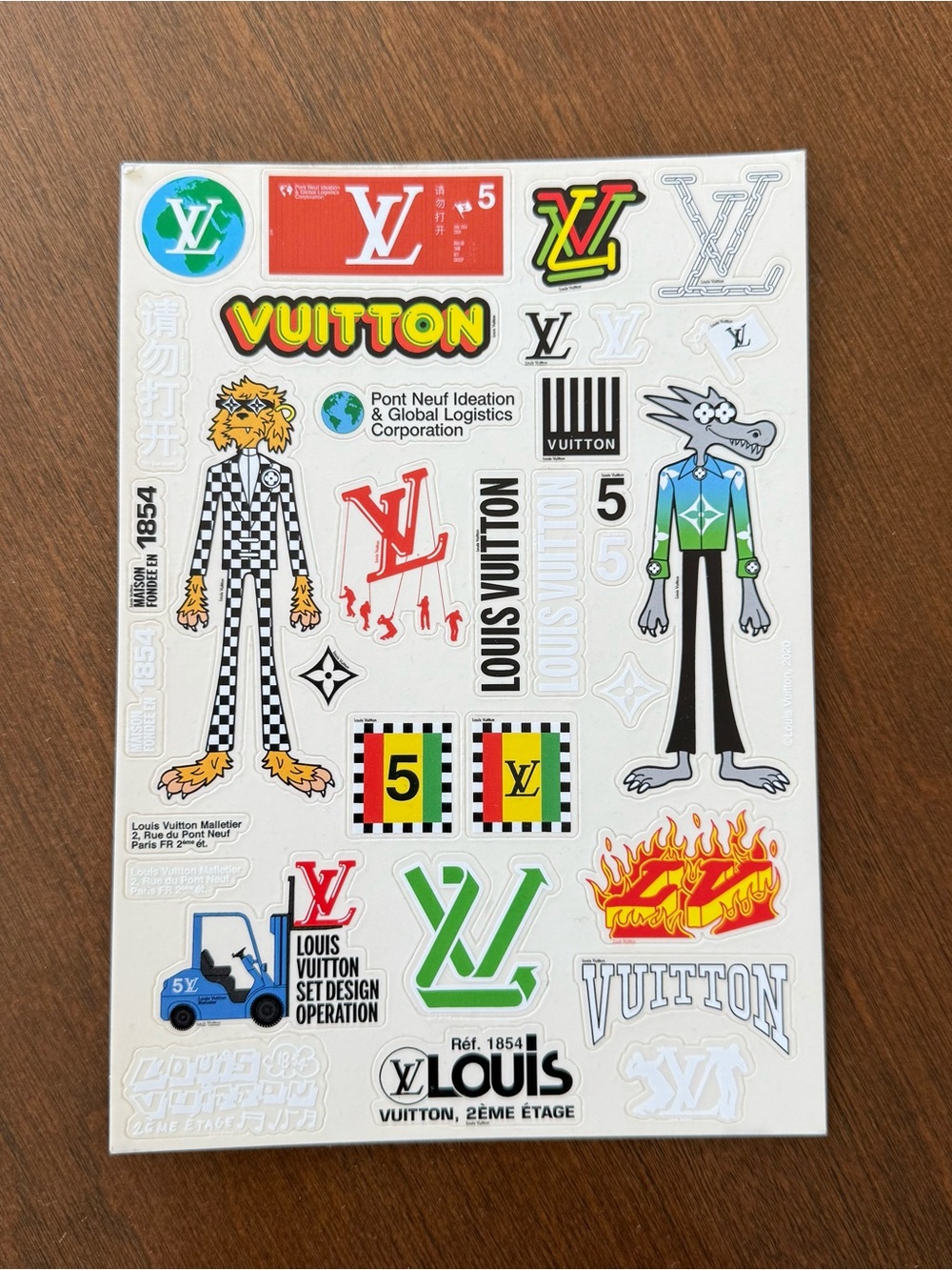 Louis Vuitton Multicolor Sticker Sheet - LV Logo & Characters